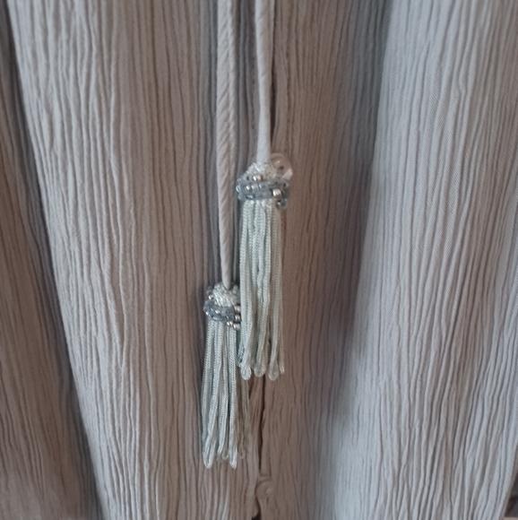 NWoT Spense Silver Gray Button Up Tank Top with Tassels - Picture 7 of 16